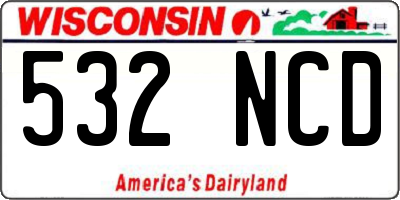 WI license plate 532NCD