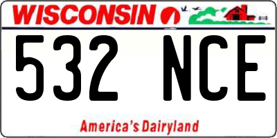 WI license plate 532NCE