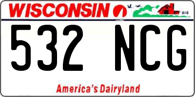 WI license plate 532NCG