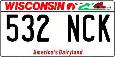 WI license plate 532NCK