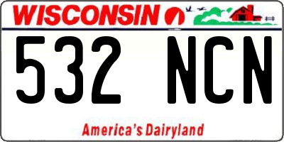 WI license plate 532NCN