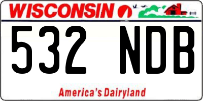 WI license plate 532NDB