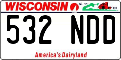 WI license plate 532NDD