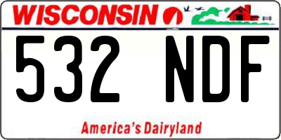 WI license plate 532NDF