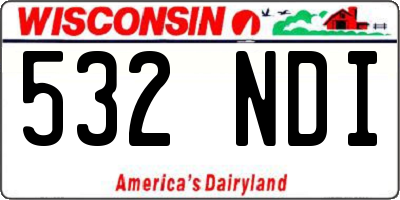 WI license plate 532NDI