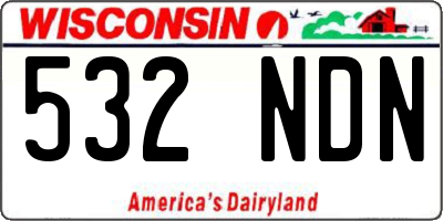 WI license plate 532NDN