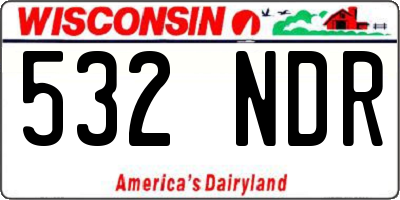 WI license plate 532NDR