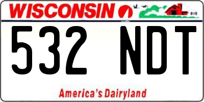 WI license plate 532NDT