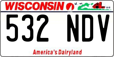 WI license plate 532NDV