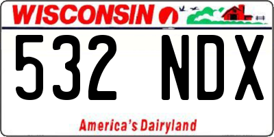 WI license plate 532NDX