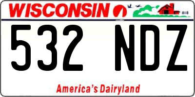 WI license plate 532NDZ