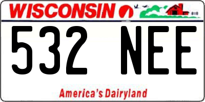 WI license plate 532NEE