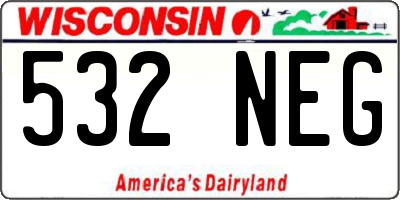 WI license plate 532NEG