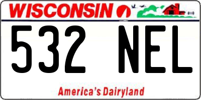 WI license plate 532NEL