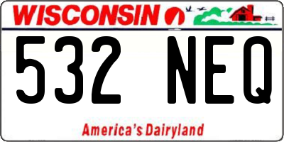 WI license plate 532NEQ