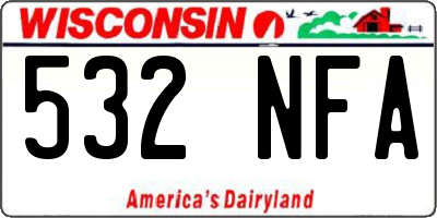 WI license plate 532NFA