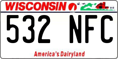 WI license plate 532NFC