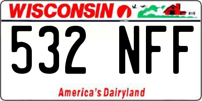 WI license plate 532NFF