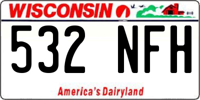 WI license plate 532NFH