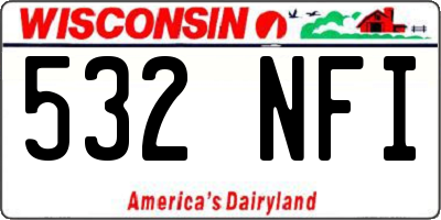WI license plate 532NFI