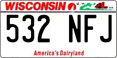 WI license plate 532NFJ