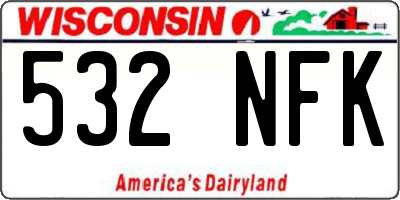 WI license plate 532NFK