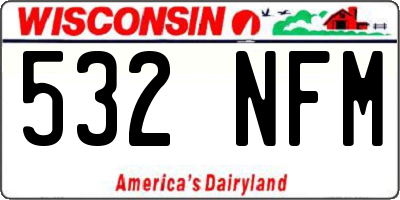 WI license plate 532NFM