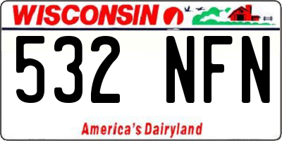 WI license plate 532NFN