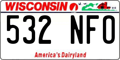 WI license plate 532NFO