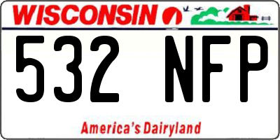 WI license plate 532NFP