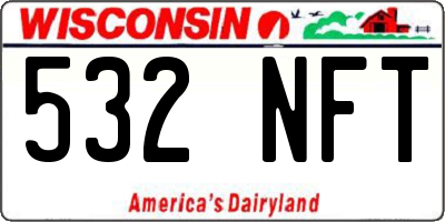 WI license plate 532NFT