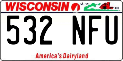 WI license plate 532NFU