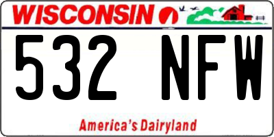 WI license plate 532NFW