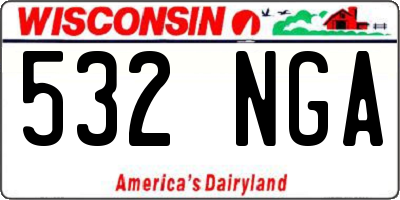 WI license plate 532NGA