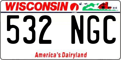 WI license plate 532NGC