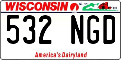 WI license plate 532NGD