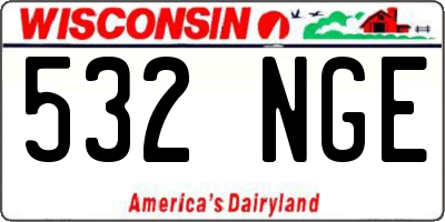 WI license plate 532NGE