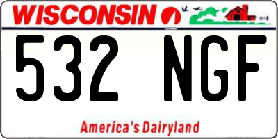 WI license plate 532NGF
