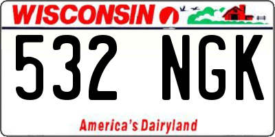 WI license plate 532NGK