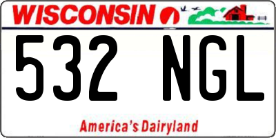 WI license plate 532NGL