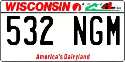 WI license plate 532NGM