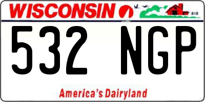 WI license plate 532NGP