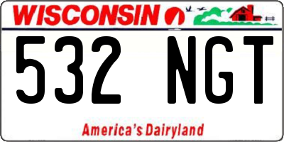 WI license plate 532NGT
