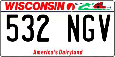 WI license plate 532NGV