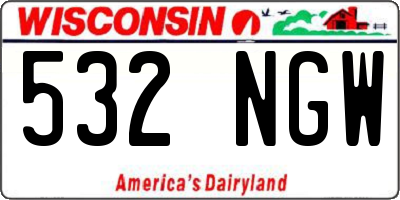 WI license plate 532NGW