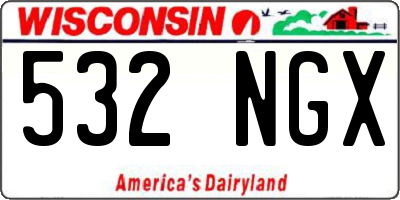 WI license plate 532NGX