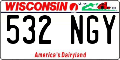 WI license plate 532NGY