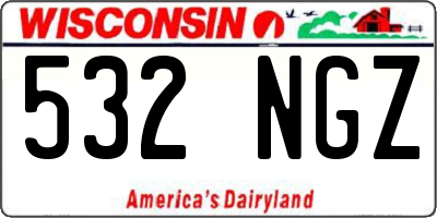 WI license plate 532NGZ