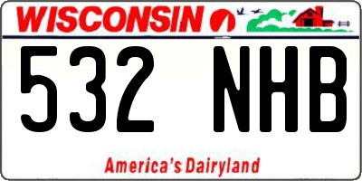 WI license plate 532NHB