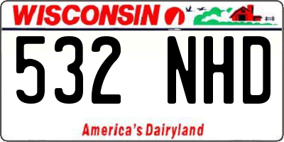 WI license plate 532NHD